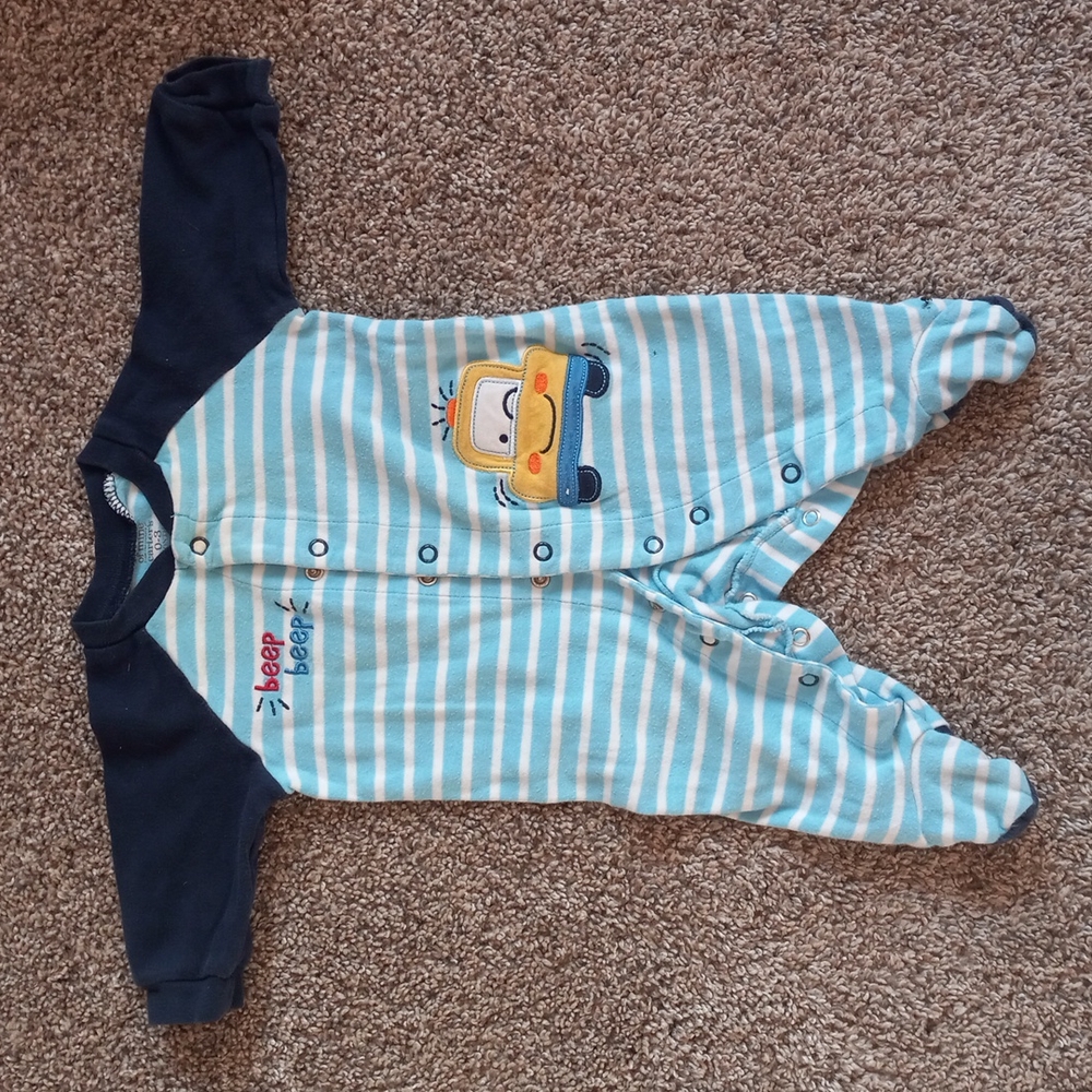 Carter's striped Car footie